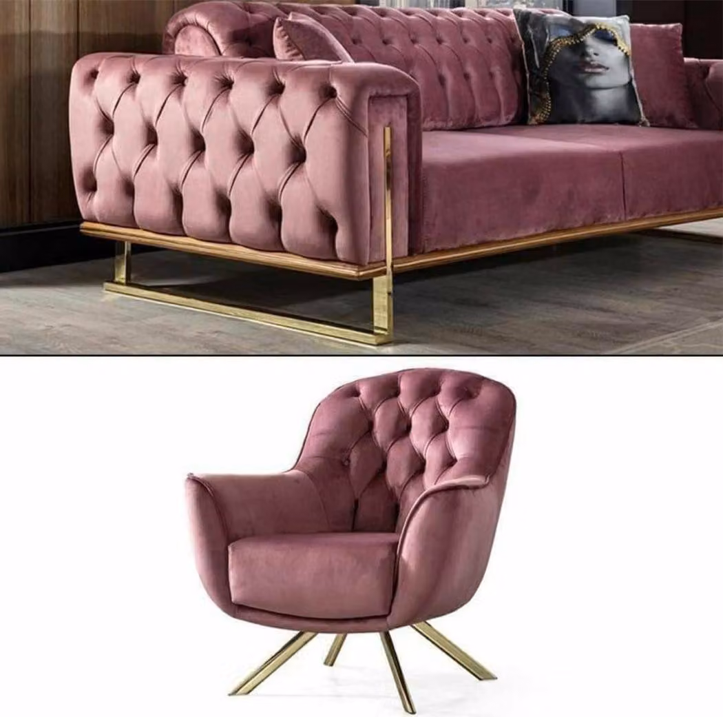 Designer Wohnzimmer Besteht aus Set 3-Sitzer Sofa und Sessel 2tlg.