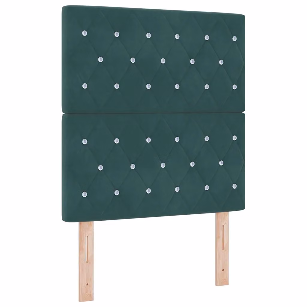 Letto moderno vidaXL in velluto verde con illuminazione LED sottostante, L/P: 80 x 200 cm – 2