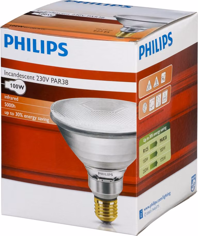 Philips lampada a infrarossi PAR38 IR 100W E27 230V CL