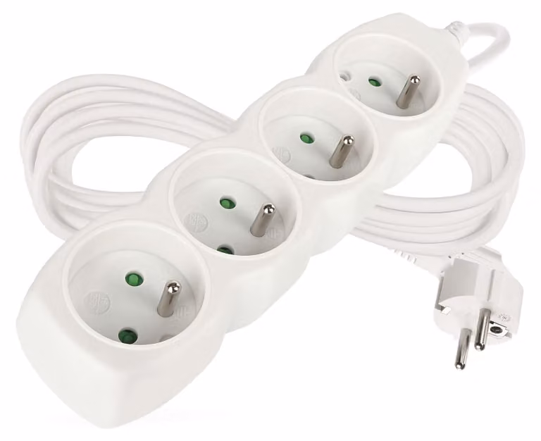 EMOS Emos 1902040505 prolunga di alimentazione 5 m 4 prese AC per interni Bianco