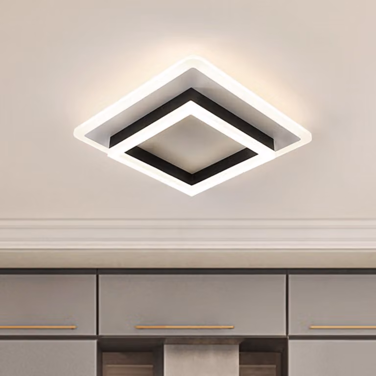 Lampada da soffitto a LED, 30W, 30x30 cm, luce bianca neutra 4500K, colore nero