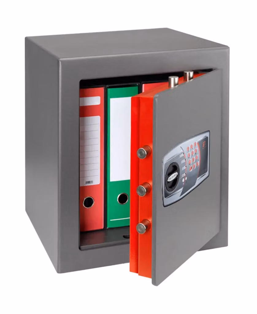 Cassaforte a Mobile Technomax DPE/7P Ignifuga con Apertura Elettronica in Acciaio Grigio L/P/H: 49 x 43 x 63,5 cm – 2