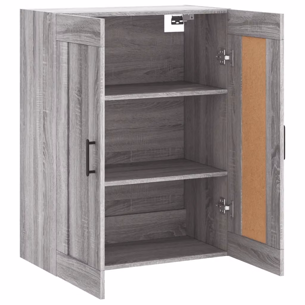 Pensile moderno HELLOSHOP26 in legno composito grigio con vano contenitore L: 69,5 cm, P: 34 cm, H: 90 cm – 2