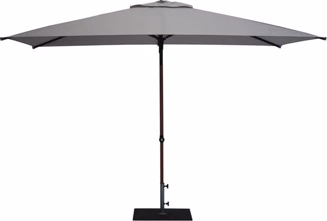 Ombrellone da Giardino 3x2 m Palo Ø38 mm in Alluminio Effetto Legno Tessuto Olefin Trend Wood Grigio