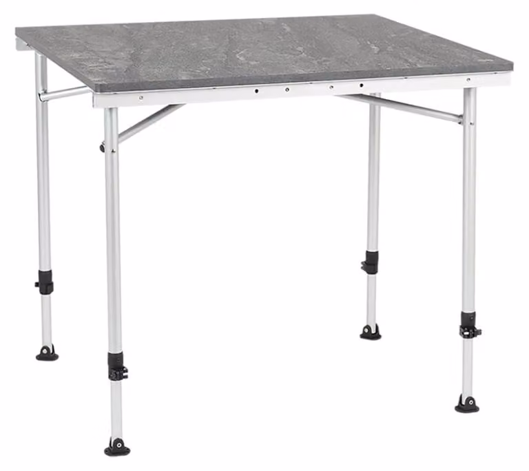 Tavolo da campeggio estensibile, 80-140 cm, motivo a nido d'ape, grigio scuro