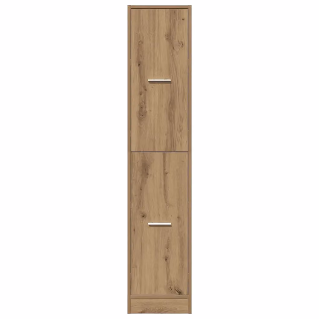 Mobile da farmacia classico HELLOSHOP26 in finitura rovere marrone con ante a battente e ripiani interni L/P/H: 30 x 41 x 144,5 cm – 2