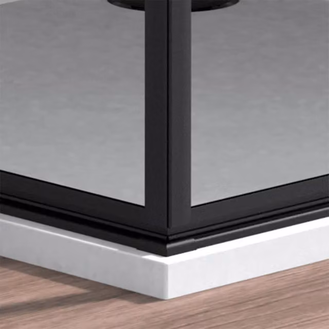 Box doccia angolare 80x90 cm doppio battente con profili nero Neos