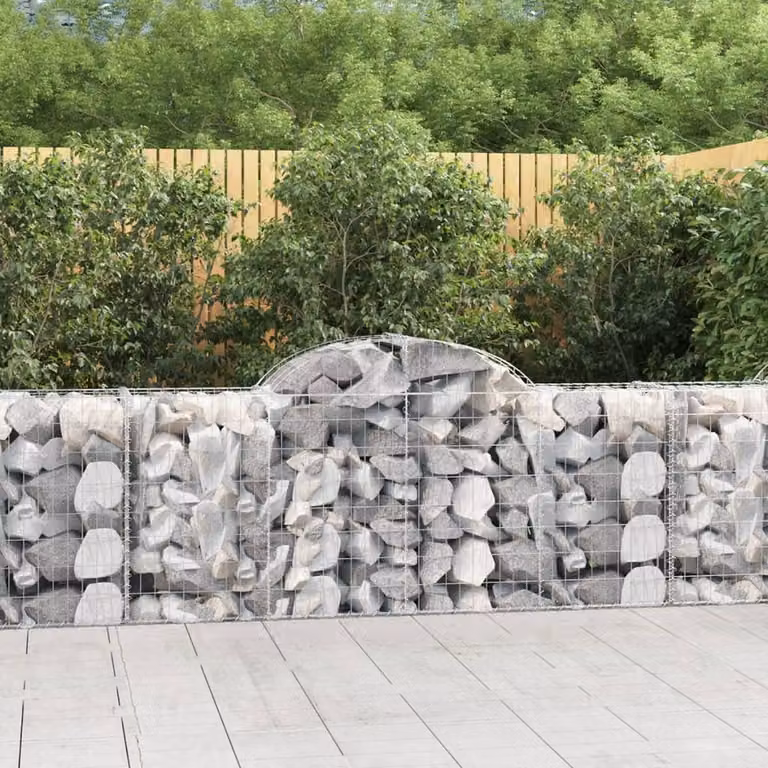 Set di 40 Cesti Gabbioni ad Arco vidaXL in Acciaio Zincato Grigio L: 200 cm, P: 50 cm, H: 80/100 cm
