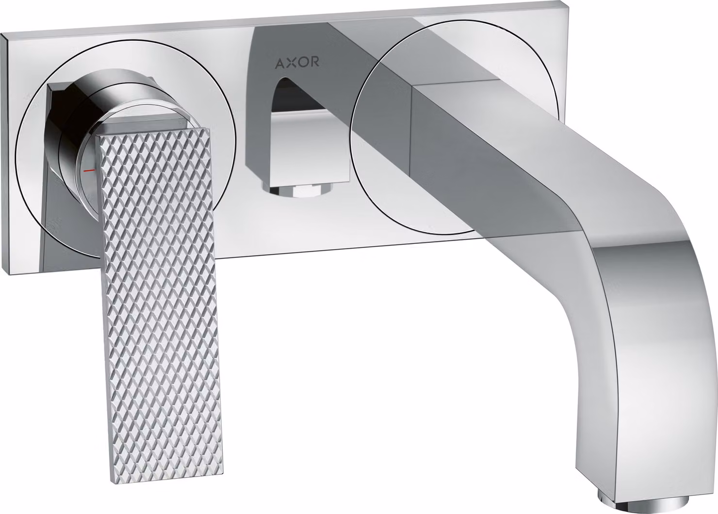 hansgrohe AXOR Citterio Mitigeur de lavabo, finition losange, encastré, saillie 220mm, vidage non verrouillable, avec plaque, 39171000, 39171000