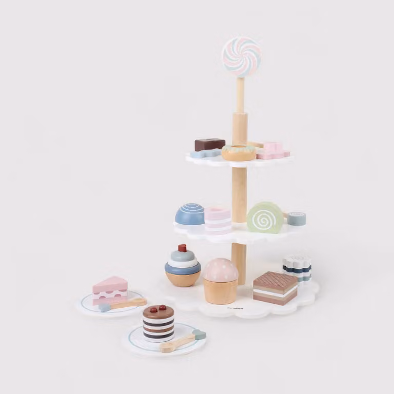 Naryal - Set di pasticcini e dolci in legno da gioco per bambini