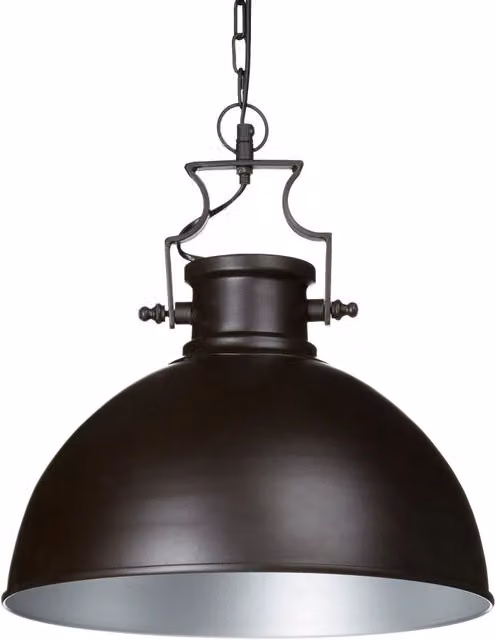 Lampada a sospensione di design industriale chic paralume a campana 30 x 30 x 25 cm in metallo marrone 13_0003244