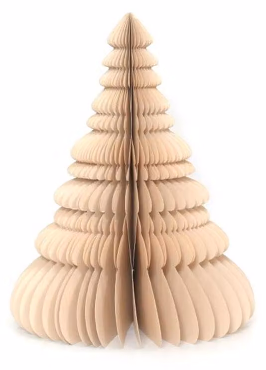Albero di Natale in carta alveolare, color grigio caldo, altezza 45 cm