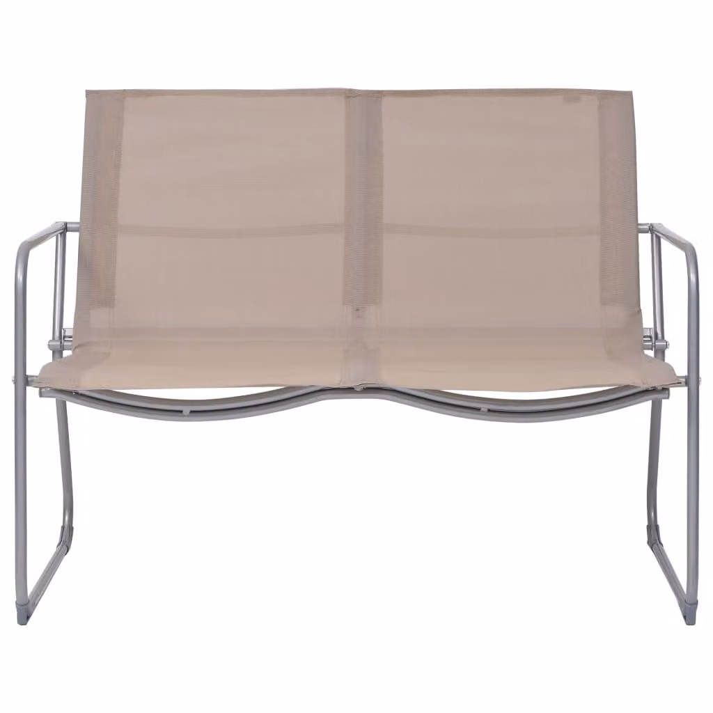 Set Divano da Giardino 4 pz in Tessuto e Acciaio Grigio Talpa