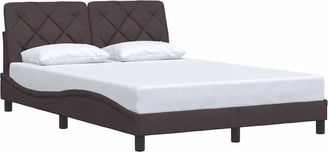 Letto matrimoniale | Letto per adulti | Giroletto senza Materasso Marrone Scuro 120x200 cm Tessuto