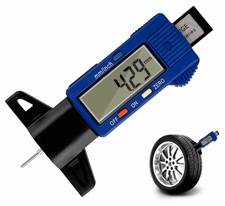 Misuratore di battistrada digitale - Display LCD - 0-25 mm - Blu - 1 pezzo
