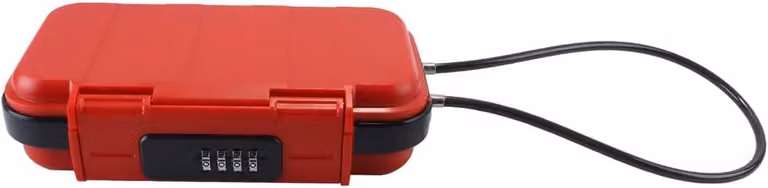 Cassaforte, con serratura a combinazione, dimensioni 14 x 24 x 5,5 cm, impermeabile, ideale per viaggi, colore rosso