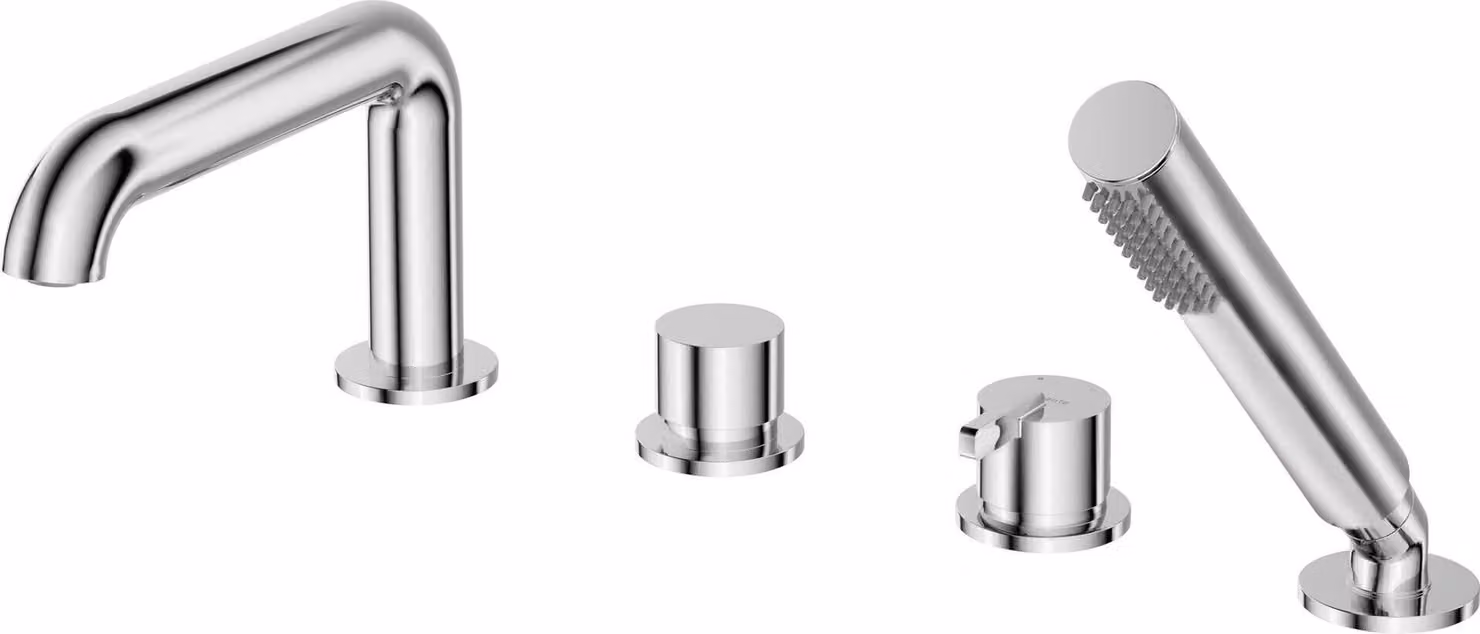4-hole bath mixer with shower set
