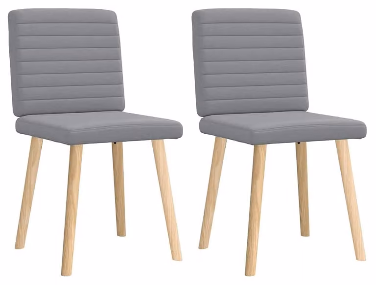 Set di 2 sedie da pranzo color grigio chiaro con gambe in legno