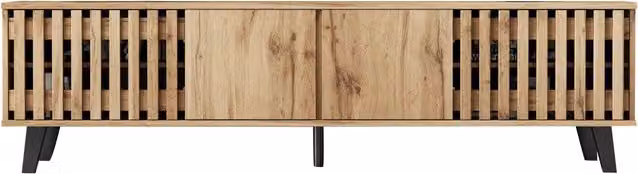 Mobile TV con 4 ante e 8 vani contenitore, per televisori fino a 70 pollici, soggiorno, in truciolare, 180 × 40 × 55 cm