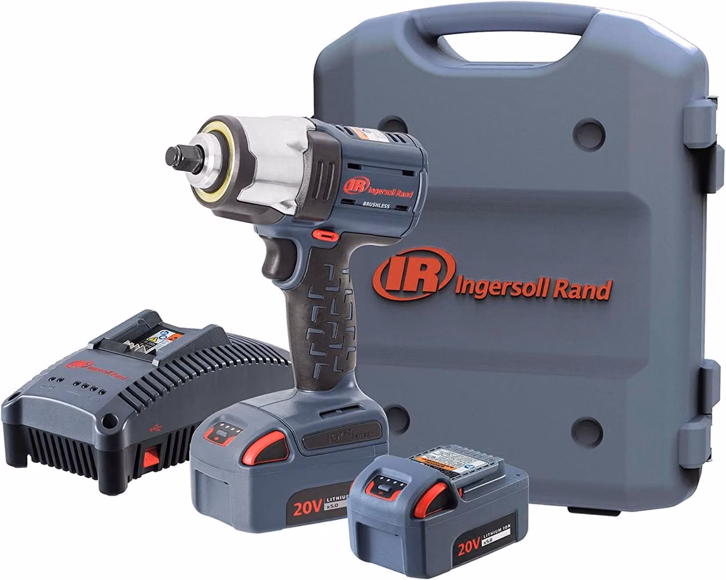 Avvitatore a impatto a batteria Ingersoll Rand da 1/2" con 2 batterie da 5,0 Ah incluse - 750 Nm, set W5153-K22B-EU