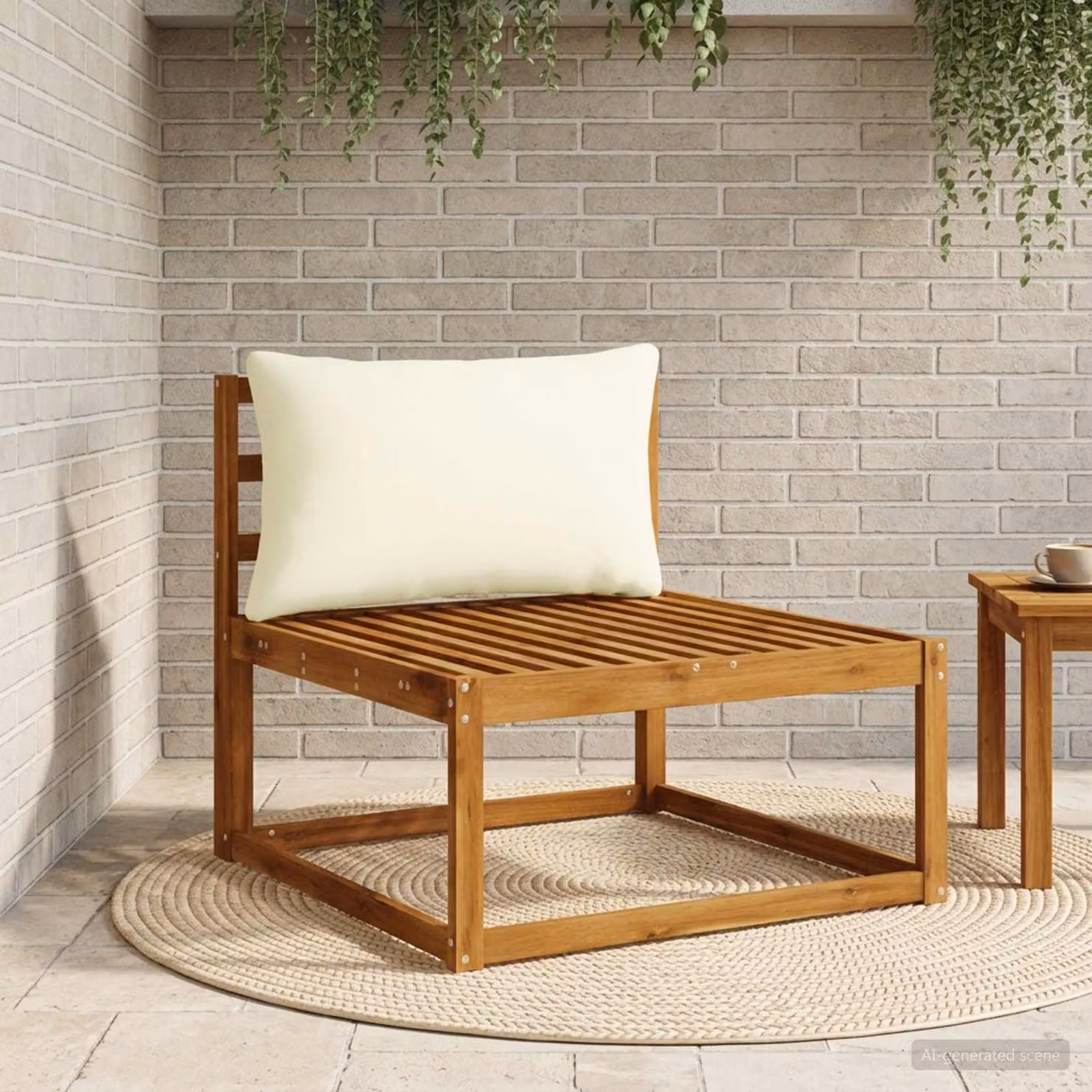 Cuscino per schiena vidaXL PUTTEN in poliestere, colore beige/bianco, con rivestimento rimovibile e lavabile in lavatrice