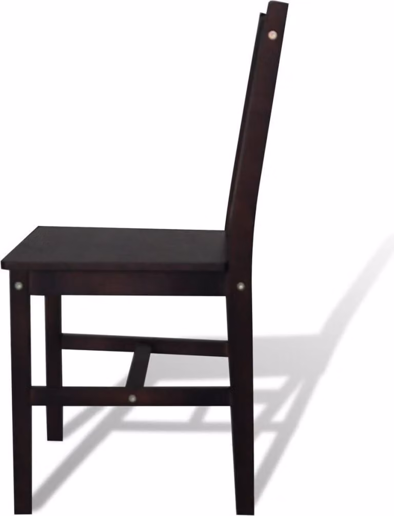 vidaXL Sedie da pranzo 2 pz. Legno di pino marrone scuro
