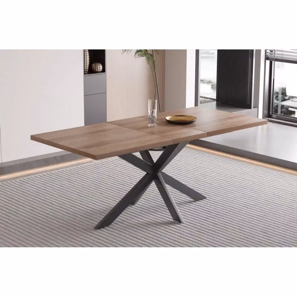 Tavolo da pranzo estensibile Meublorama in legno marrone con design moderno e piano rettangolare – 2