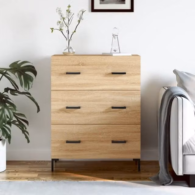 Credenza Buffet Armadio da Cucina Design Mania in Legno Rovere Sonoma Marrone L: 69,5 cm, P: 34 cm, H: 90 cm