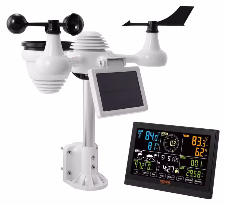 Stazione meteorologica wireless, per uso interno ed esterno, 7-in-1, con Wi-Fi