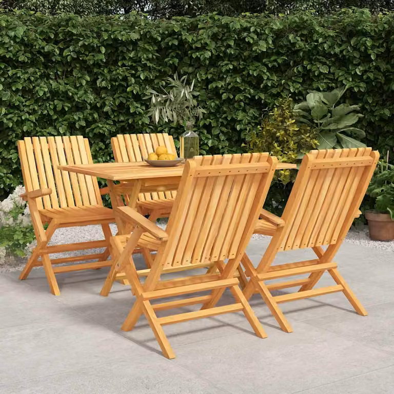 Set da pranzo per giardino vidaXL in legno di teak marrone, 5 pezzi