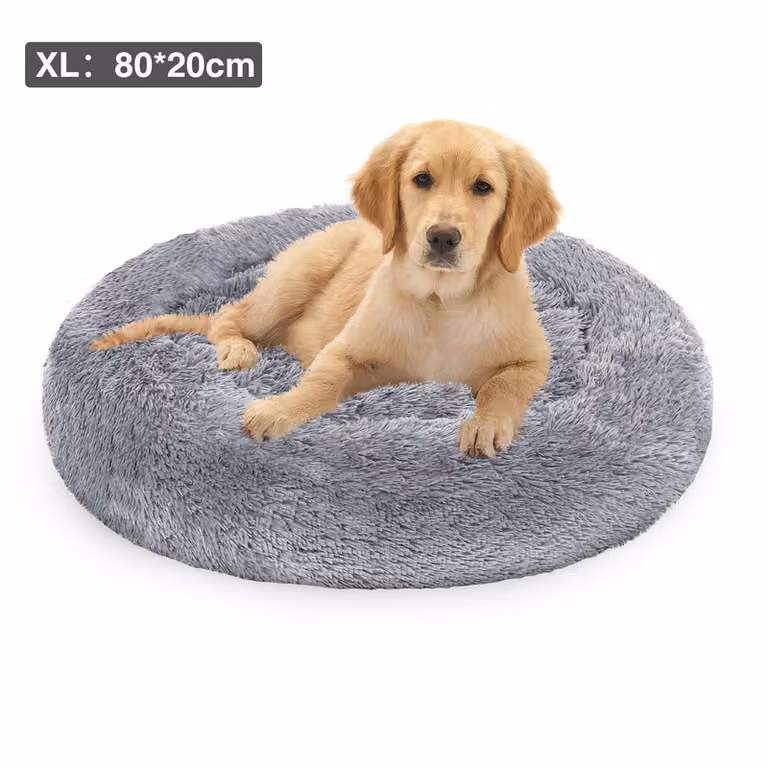 Jopassy cane letto peluche posto letto cane cuscino gatto lavabile antiscivolo confortevole 80cm grigio chiaro