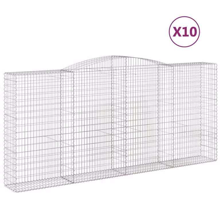 Cesti Gabbioni ad Arco 10 pz 400x50x180/200 cm Ferro Zincato