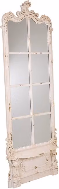 Specchio in legno bianco 75x7x215h