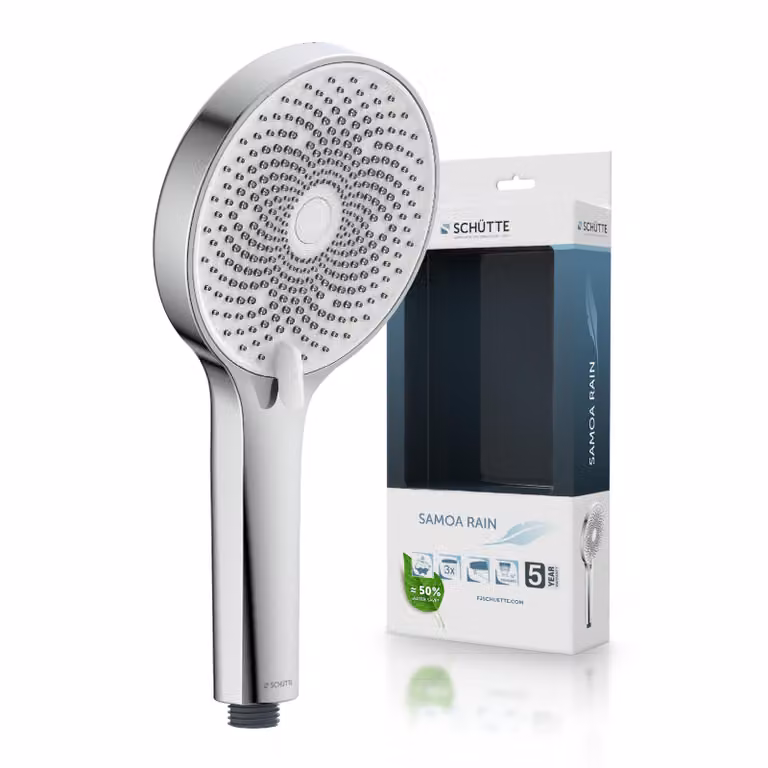 Doccetta SAMOA RAIN, cromo/bianco