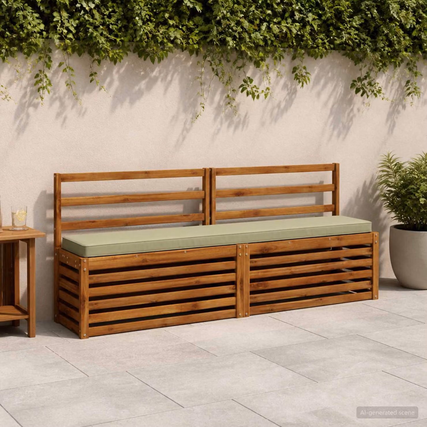 Cuscino per Panchina vidaXL VUGHT Verde in Poliestere con Rivestimento Lavabile e Resistente ai Raggi UV