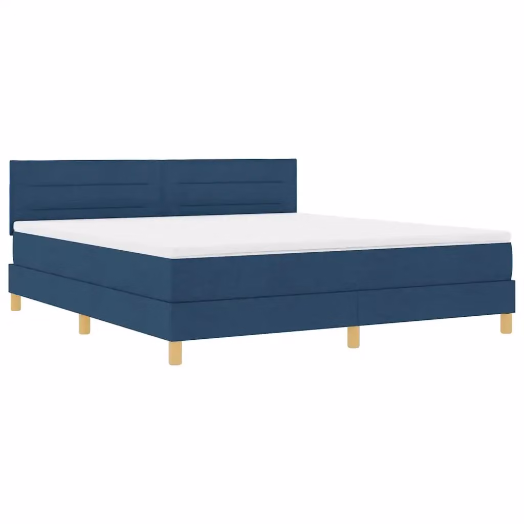 Letto moderno vidaXL con illuminazione LED sottostante e porte USB, rivestimento in tessuto blu, L/P/H: 180 x 200 x 280 cm – 2