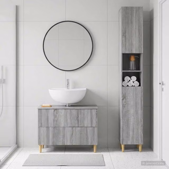 Set di Armadi da Bagno da 2 Pezzi ARNHEM Sonoma grigio 3417528