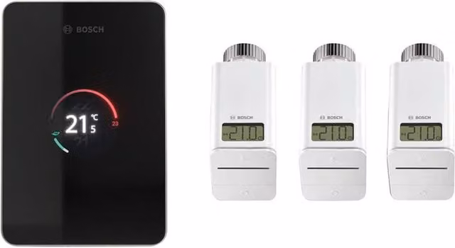 Kit termostato WIFI Bosch EasyControl CT 200 con 3 testine nero
