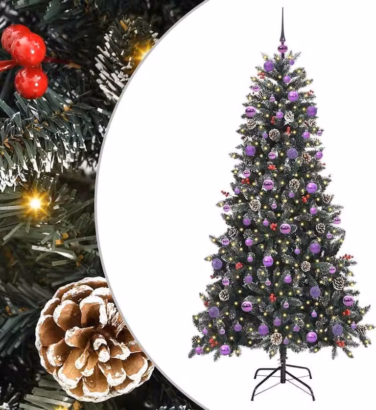 Albero di Natale artificiale verde 210 cm PVC, plastica e acciaio