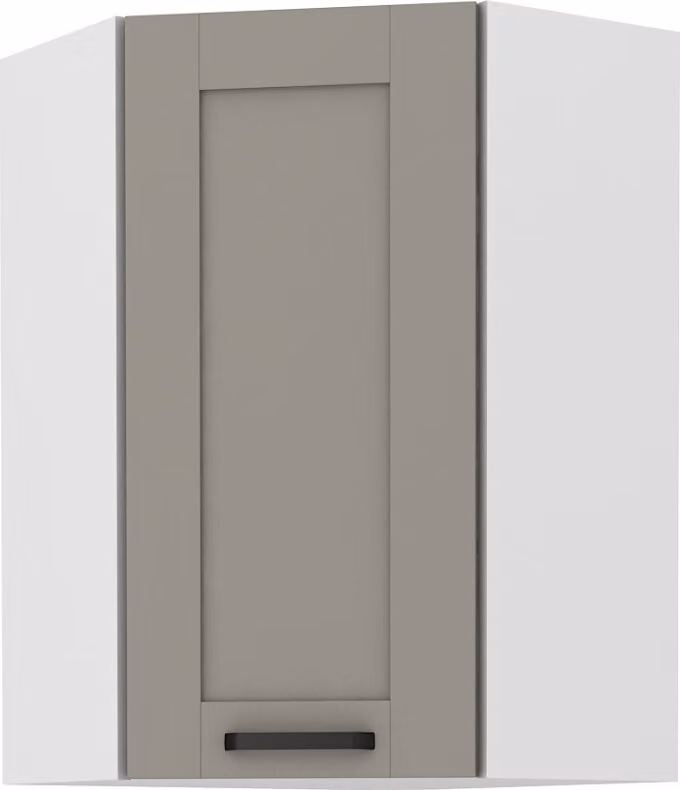 Armadietto alto ad angolo LAILI - 60x60 cm, grigio chiaro / bianco