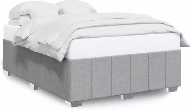 Letto matrimoniale | Letto per adulti | Giroletto senza Materasso Grigio Chiaro 140x200 cm Tessuto