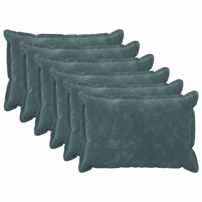 Set di 6 federe vidaXL HOUTEN blu mare in microfibra, L 50 cm x P 70 cm
