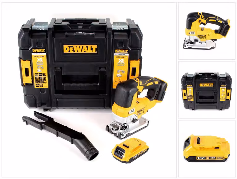 DeWalt DCS 334 NT Seghetto alternativo a batteria 18V in valigetta T-STAK + 1x Batteria 2,0Ah - senza caricabatterie