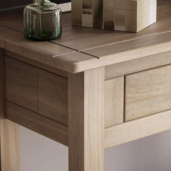 Azomor: elegante consolle in legno con due cassetti per uno spazio di contenimento aggiuntivo