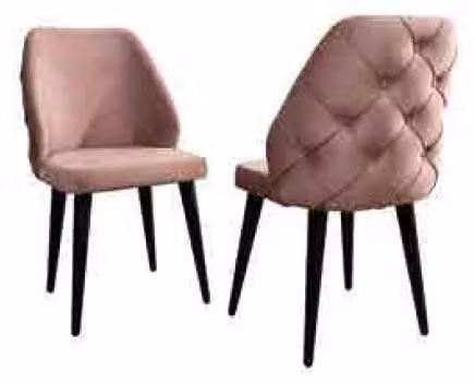 Hölzerne gepolsterte Stuhl beige zurück Chesterfield schwarzen Beinen Esszimmer
