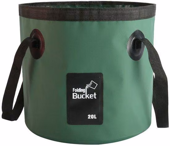 Borsa pieghevole da 20 litri per campeggio, viaggi, escursioni, pesca e giardinaggio, verde scuro