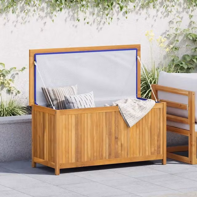 Cassa da Giardino 114x50x58 cm in Legno Massello di Teak 318732