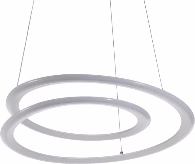 Lampadario a sospensione moderno Oresteluchetta in polipropilene bianco con LED, H: 165 cm, Ø: 50 cm