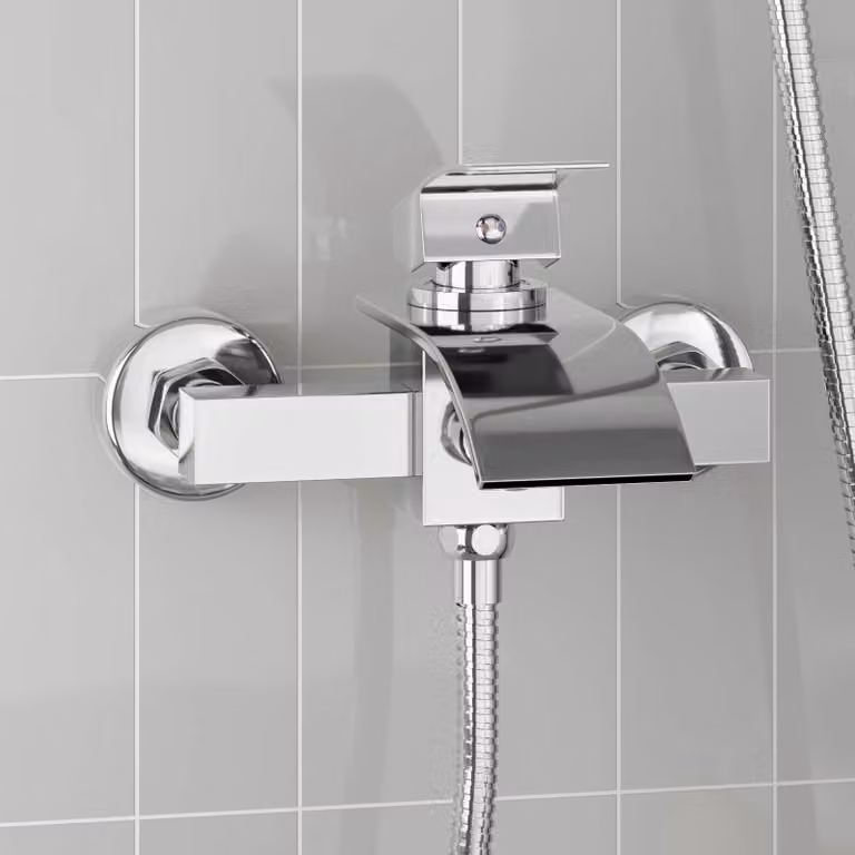 Miscelatore per doccia vidaXL in ottone cromato argento