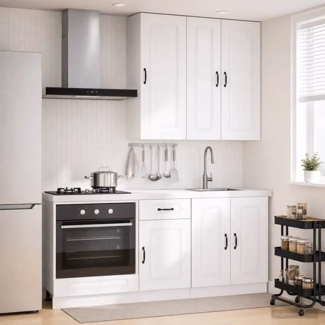 Unità Cucina KALMAR 5 pz Bianco Lucido Legno ingegnerizzato 3438249